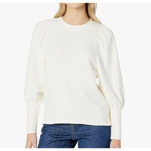 NWOT Madewell Piglet Mutton Antique Cream Puff Long Sleeve Top Blouse Women's XS